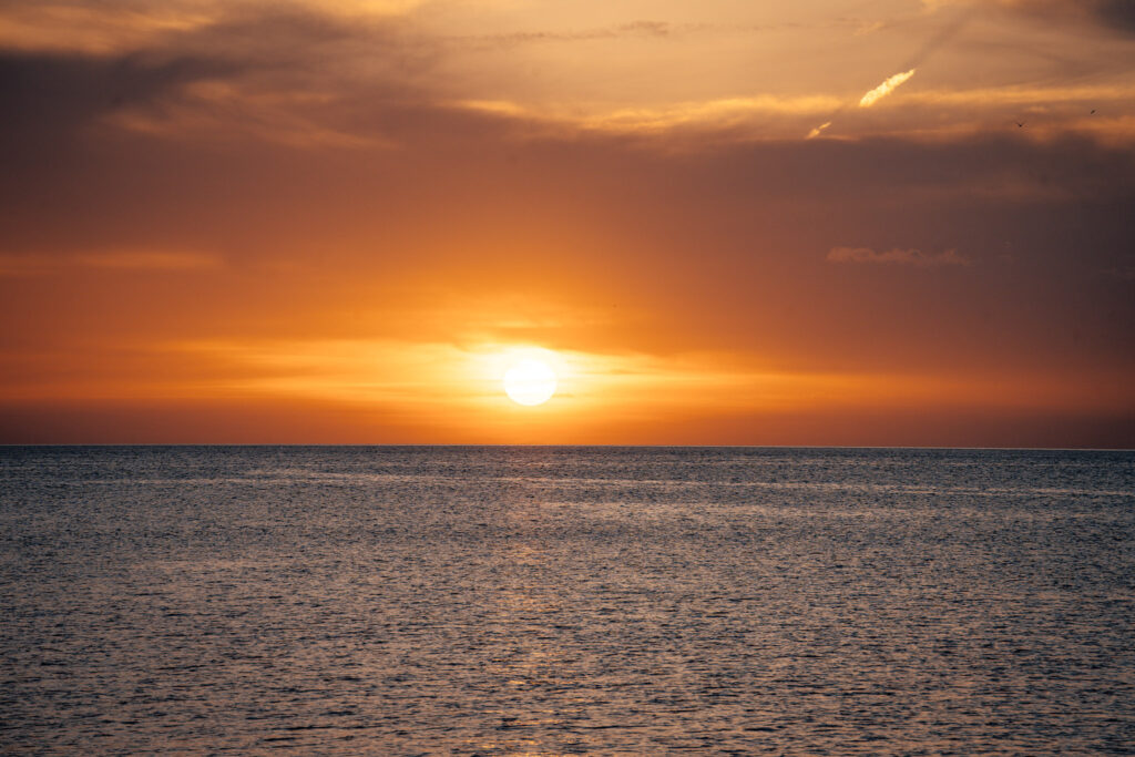 Sunset vue du restaurant Bambino Ibiza 
